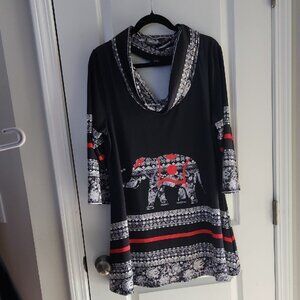 Lily By Ana Elephant Print Women's Tuhic Size Large